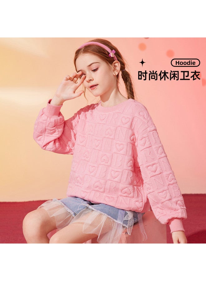 ASK JUNIOR Girls' Hoodie Autumn Fashion Large Kids Love Letter Print Hoodie Teenager Pullover - Image 2