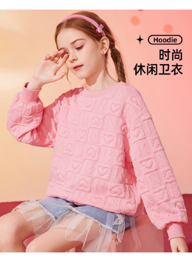 ASK JUNIOR Girls' Hoodie Autumn Fashion Large Kids Love Letter Print Hoodie Teenager Pullover - Image 1