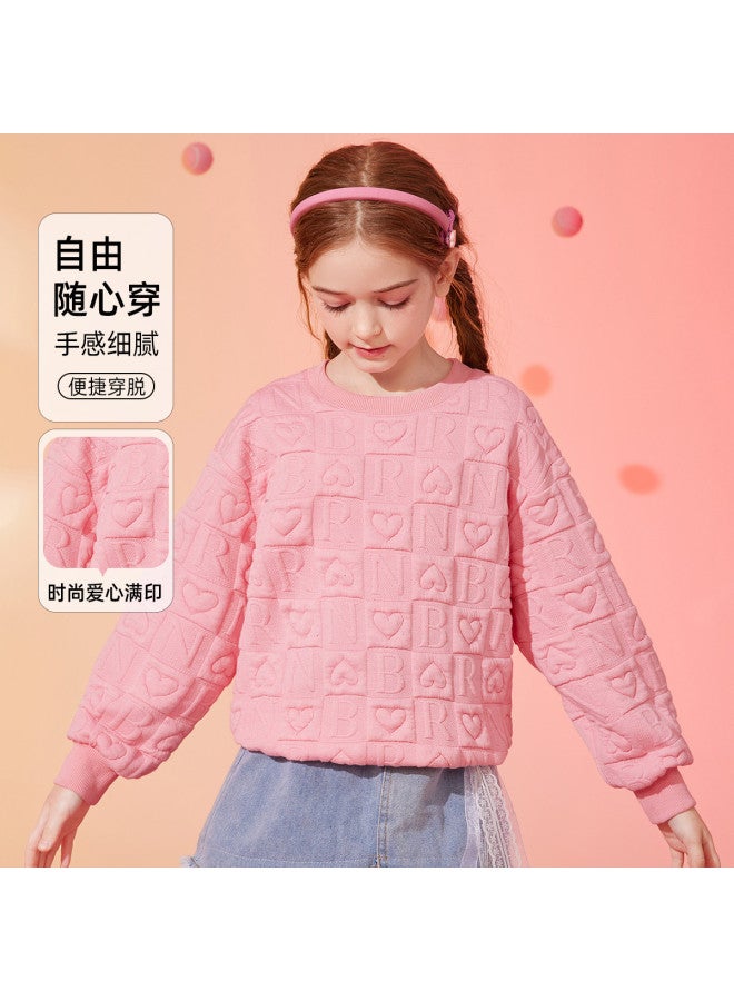 ASK JUNIOR Girls' Hoodie Autumn Fashion Large Kids Love Letter Print Hoodie Teenager Pullover - Image 3