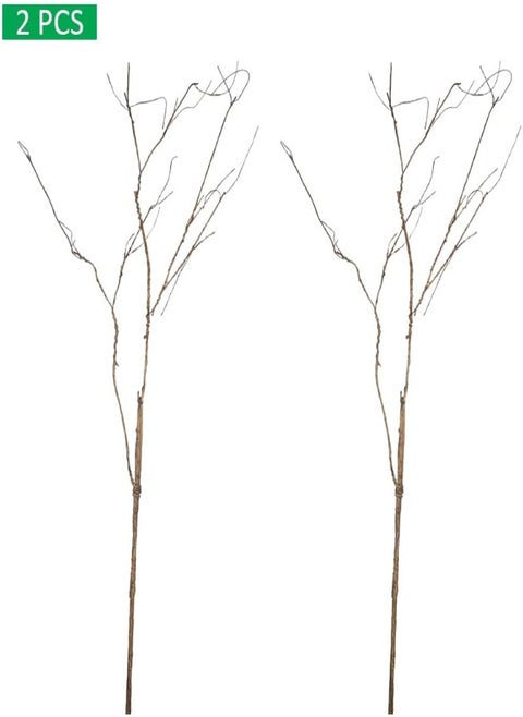Artificial Willow Branch - Curly Willow Branches Decorative Dried Artificial Twigs - 150cm Bendable Sticks Vintage Vines Home Garden Hotel DIY (Light-Brown)