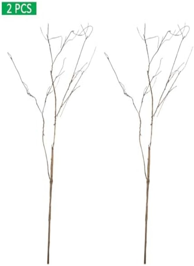 Artificial Willow Branch - Curly Willow Branches Decorative Dried Artificial Twigs - 150cm Bendable Sticks Vintage Vines Home Garden Hotel DIY (Light-Brown)