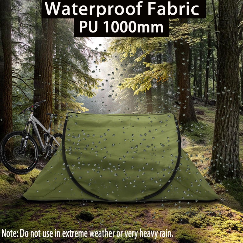 CMINGJ Portable pop up Camping Tent with Double Door Design, Folding Mosquito Net Tent with Storage Bag, Suitable for Camping, Hiking and Outdoor Activities, Adjustable Size, Easy Setup, Army Green - Image 5