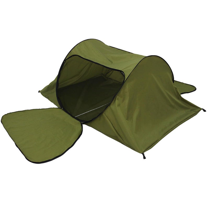 CMINGJ Portable pop up Camping Tent with Double Door Design, Folding Mosquito Net Tent with Storage Bag, Suitable for Camping, Hiking and Outdoor Activities, Adjustable Size, Easy Setup, Army Green - Image 1
