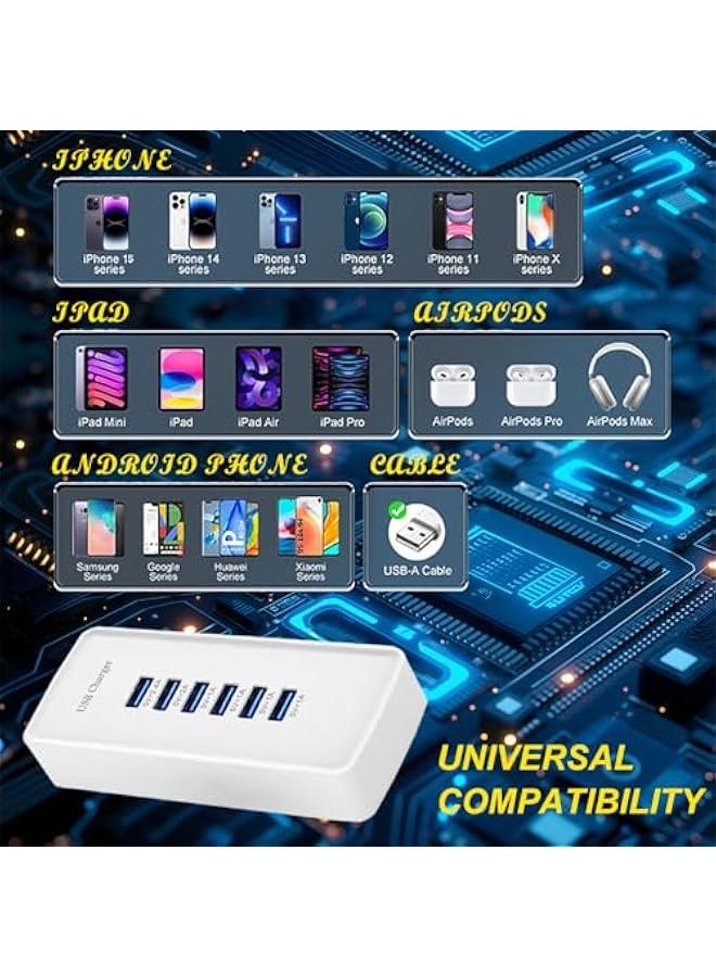 Arabest USB Fast Charger, 6-Port Portable Charging Station, Suitable for Various Devices, Compatible with iPhone, iPad, Samsung, Google, Xiaomi, Huawei and Other USB Charging Devices - Image 4