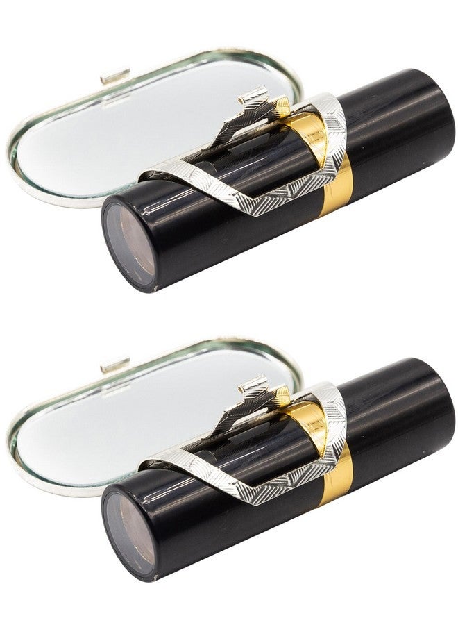 ستيفاني إمبورتس مجموعة من مرآتين أحمر شفاه دائريتين بمشبك من ستيفاني إمبورتس (لون عتيق) - Image 2