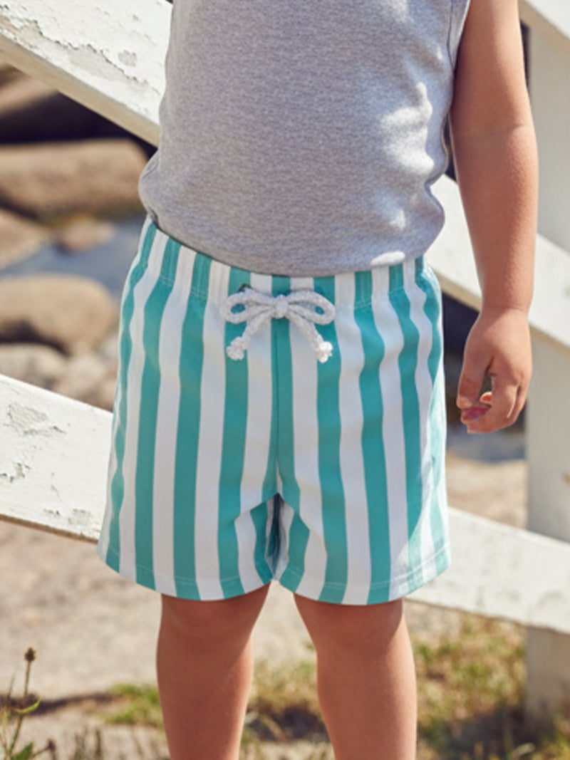 Swim Trunks for Baby Boys Fashion Stripes Print Elastic Waist Beach Shorts Kid Board Shorts - Image 5