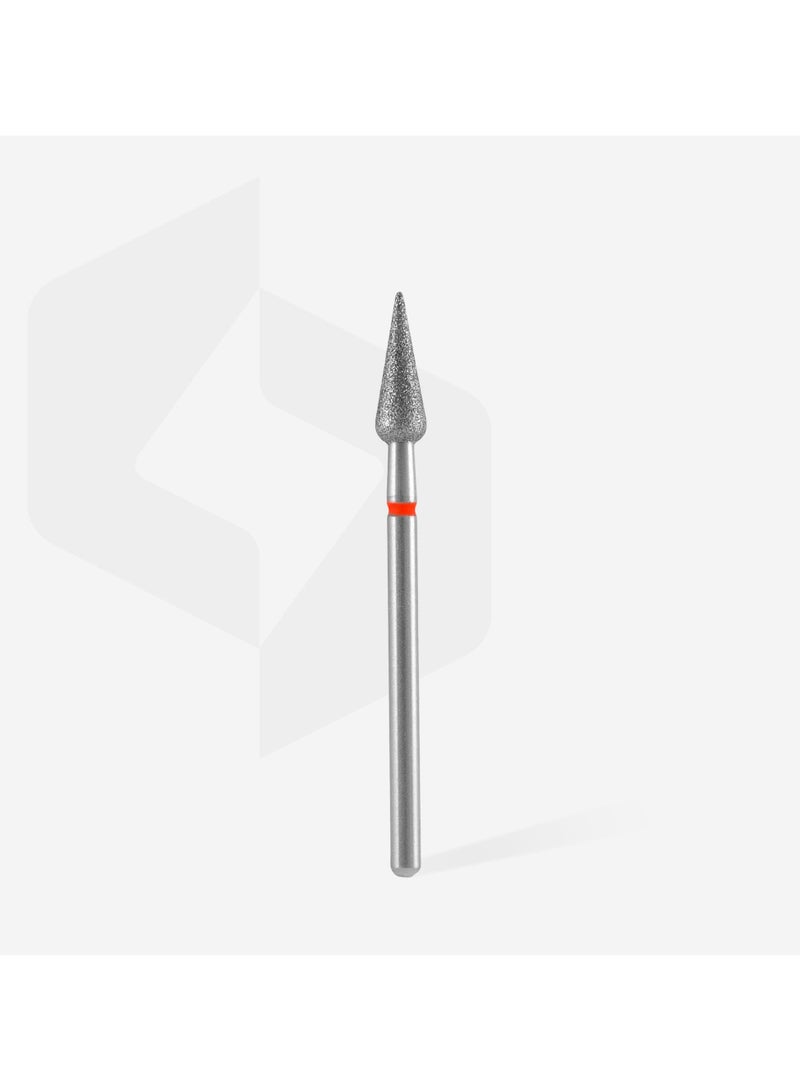 STALEKS PRO بت حفر الأظافر الماسية مدبب كمثرى أحمر رأس EXPERT قطر 4 مم / جزء العمل 12 مم - Image 2