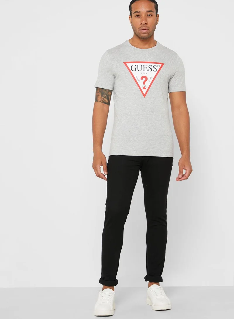 GUESS Logo Crew Neck T-Shirt