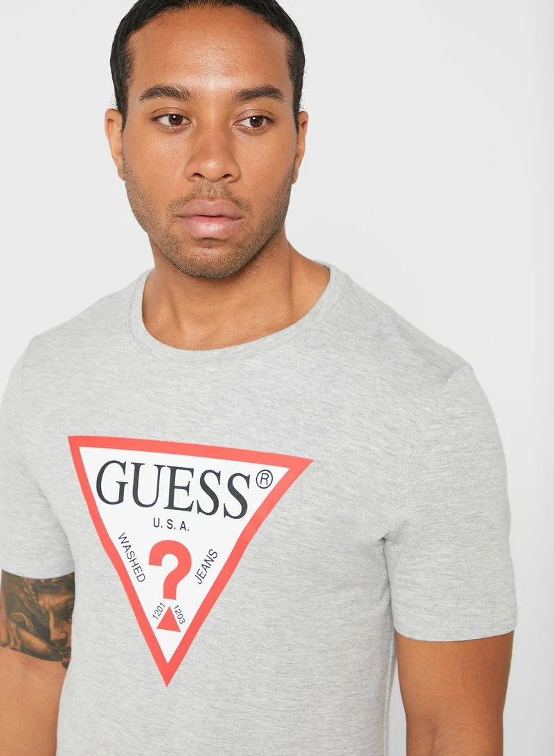 GUESS Logo Crew Neck T-Shirt