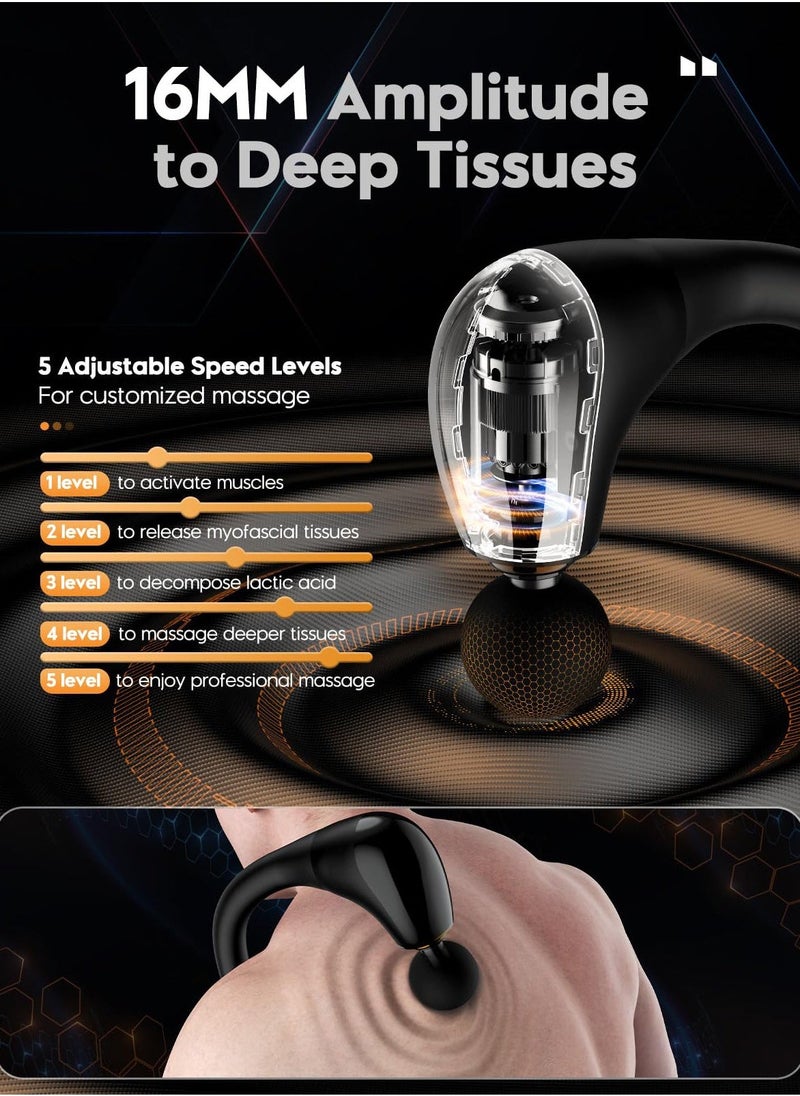 Loquat Massage Gun with Extended Handle Revolutionary U-Shaped Back Massager For Pain Relief Deep Tissue Body Massage Hammer For Neck Shoulder Leg Reach Every Muscle with Ease - Image 5
