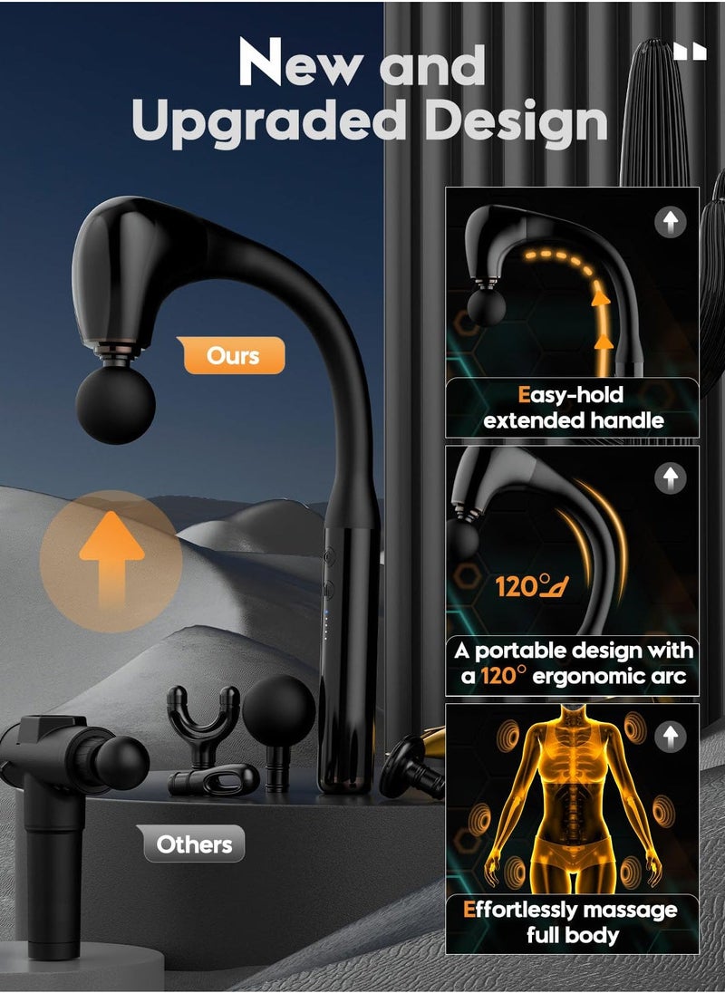 Loquat Massage Gun with Extended Handle Revolutionary U-Shaped Back Massager For Pain Relief Deep Tissue Body Massage Hammer For Neck Shoulder Leg Reach Every Muscle with Ease - Image 2