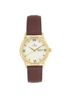 TITAN Men's Analog Round Shape Leather Wrist Watch - 1580YL05 - 42.6 Mm  - Image 1