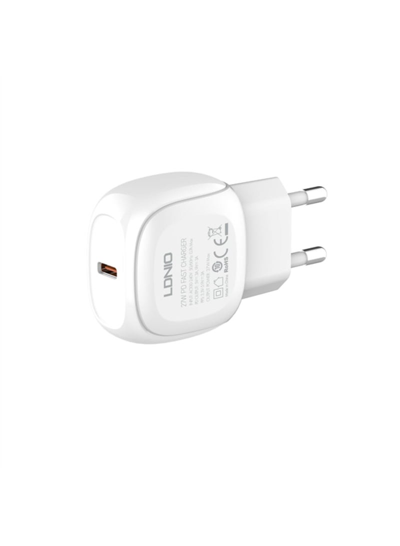 لدنيو شاحن منزلي Ldnio A1206C C-C، شحن سريع من USB-C إلى USB-C لاتصال سلس بالأجهزة، بطول 1 متر، شحن. شاحن منزلي Ldnio A1206C C-C، شحن سريع من USB-C إلى USB-C لاتصال سلس بالأجهزة، بطول 1 متر، شحن. أبيض - Image 3
