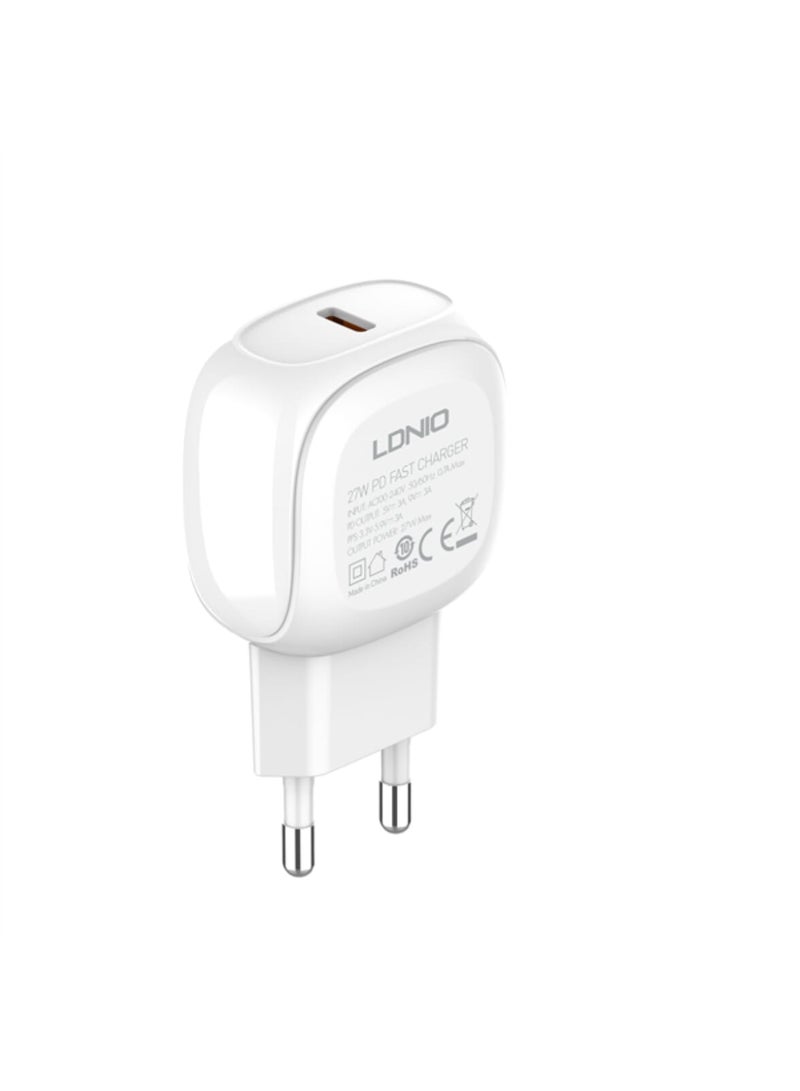 لدنيو شاحن منزلي Ldnio A1206C C-C، شحن سريع من USB-C إلى USB-C لاتصال سلس بالأجهزة، بطول 1 متر، شحن. شاحن منزلي Ldnio A1206C C-C، شحن سريع من USB-C إلى USB-C لاتصال سلس بالأجهزة، بطول 1 متر، شحن. أبيض - Image 2
