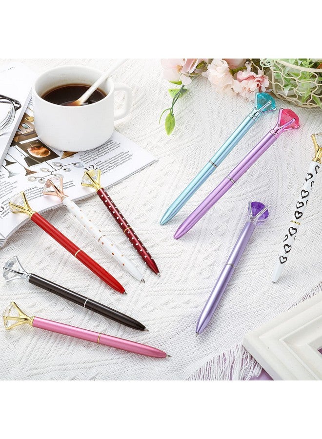Tudomro 100 Pcs Diamond Pens Bulk 50 Crystal Ballpoint Pens with Diamond on Top Metal Ballpoint Pens Black Ink with 50 Extra Refills Cute Bling Writing Pen for Girls Women Home School Office Wedding Birthday - Image 2