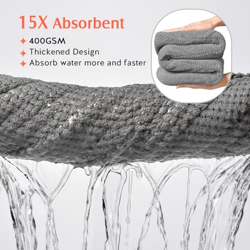 YFONG 2 Pack Large Microfiber Hair Towel Wrap, Super Absorbent Quick Dry Hair Turban for Drying Long Thick Curly Hair, Anti Frizz, Drying Towel with Button - Image 2