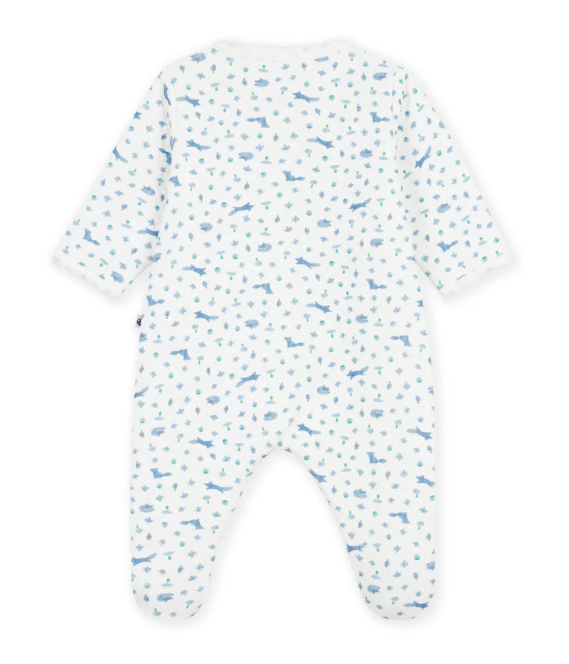 Petit Bateau Babies' Fox Print Tube Knit Pyjama Suit