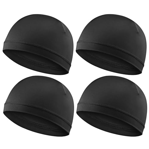 WY LIGHTING LEVEL 4Pcs Wave Cap for Men Silky Durags Elastic Band Wave Caps for 360 540 720 Waves Soft Breathable Satin Durag Unisex Adults Kids Skullies Beanies Hats Shower Cap - Image 1