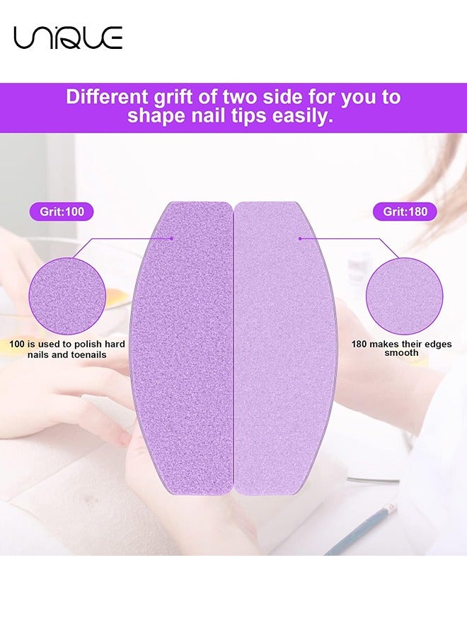 Unique Nail Buffers (8 pcs), Buffer Block Nail Files Bulk for Acrylic Nails and Natural Nails Double Sided 100/180 Grit Portable Washable Sanding Buffing Buffers Arc Shape, Pedicure, Manicure - Image 3
