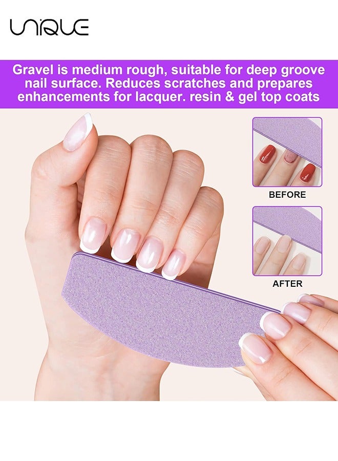 Unique Nail Buffers (8 pcs), Buffer Block Nail Files Bulk for Acrylic Nails and Natural Nails Double Sided 100/180 Grit Portable Washable Sanding Buffing Buffers Arc Shape, Pedicure, Manicure - Image 4