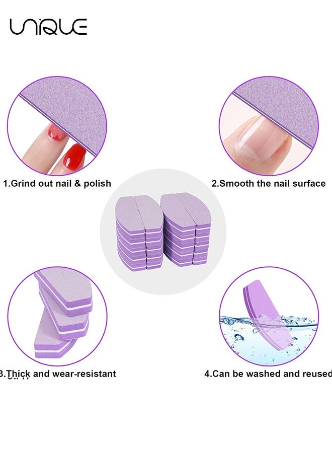 Unique Nail Buffers (8 pcs), Buffer Block Nail Files Bulk for Acrylic Nails and Natural Nails Double Sided 100/180 Grit Portable Washable Sanding Buffing Buffers Arc Shape, Pedicure, Manicure - Image 5