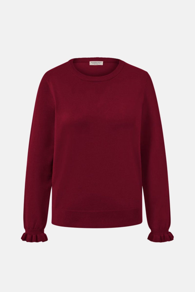 Tchibo سويت شيرت نسائي بأكمام طويلة وياقة دائرية، مارون - Image 2