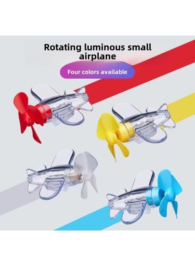 Loquat Electric Car Motorcycle Wind Energy Small Aircraft Wind Power LED Bright Lights Car Ornaments Car Decorations-Color:Yellow Wind Aircraft - Image 2