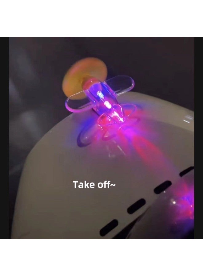 Loquat Electric Car Motorcycle Wind Energy Small Aircraft Wind Power LED Bright Lights Car Ornaments Car Decorations-Color:Yellow Wind Aircraft - Image 4