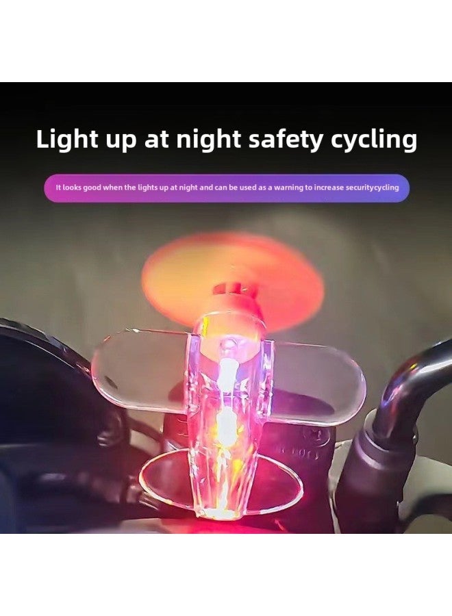 Loquat Electric Car Motorcycle Wind Energy Small Aircraft Wind Power LED Bright Lights Car Ornaments Car Decorations-Color:Yellow Wind Aircraft - Image 3