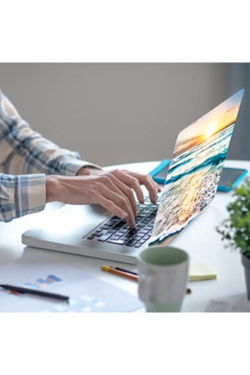 Newplenty Laptop Skin Sticker, 13.3 14 15 15.4 15.6 inch Laptop Skins, Universal Vinyl Decal, Dustproof Scratch Resistant Reusable Cover Protector with Free 2 Wrist Pads (Sea and Beach) - Image 4