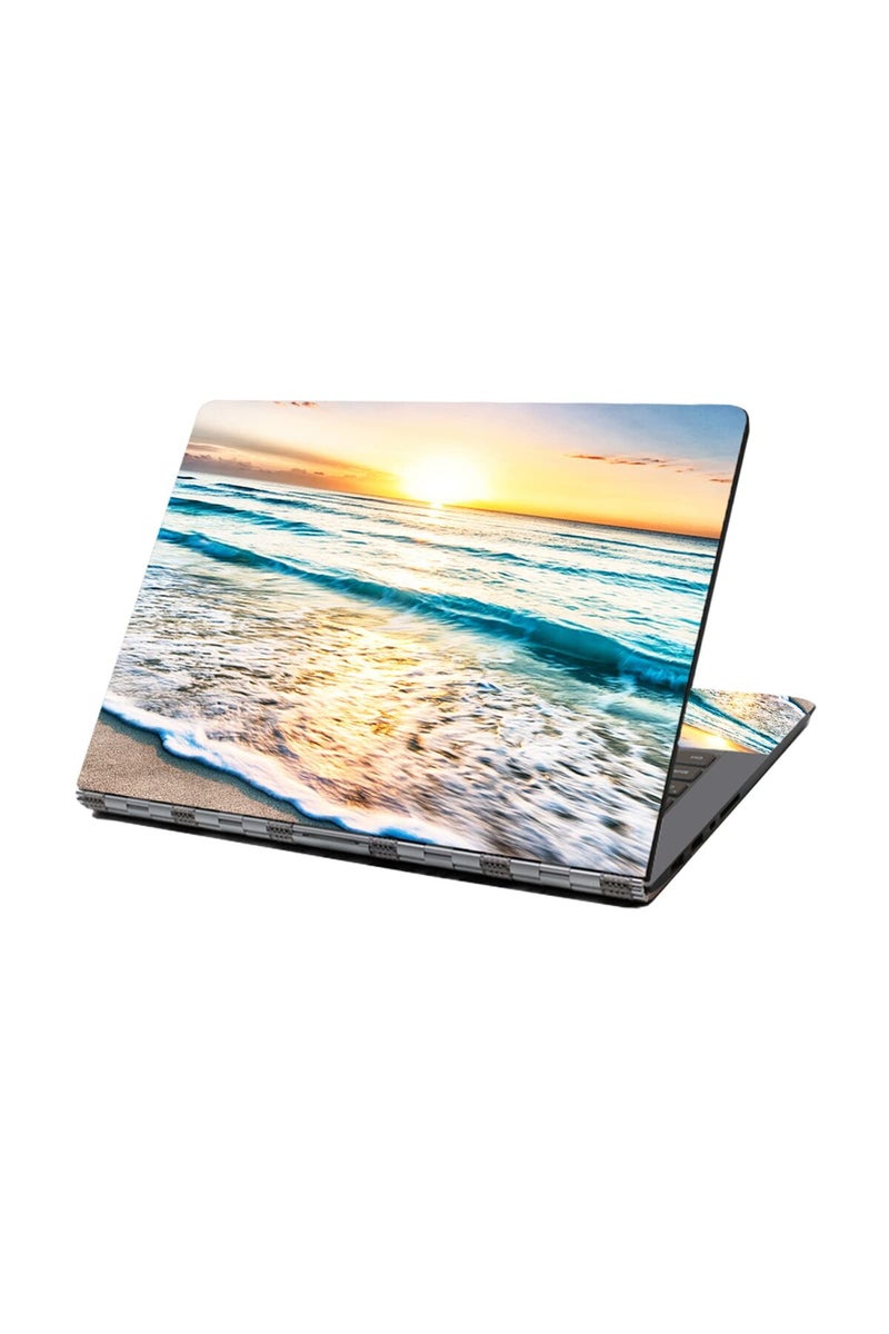Newplenty Laptop Skin Sticker, 13.3 14 15 15.4 15.6 inch Laptop Skins, Universal Vinyl Decal, Dustproof Scratch Resistant Reusable Cover Protector with Free 2 Wrist Pads (Sea and Beach) - Image 1