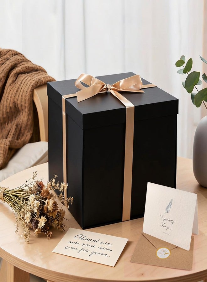 Donyang Gift Box, 12x12x10 inches Large Black Gift Boxes for Presents with Lids, Birthday Box, Groomsman Proposal Box, for Wedding, Valentine's Day, Mother's Day, Halloween, Christmas Gift Packging - Image 5