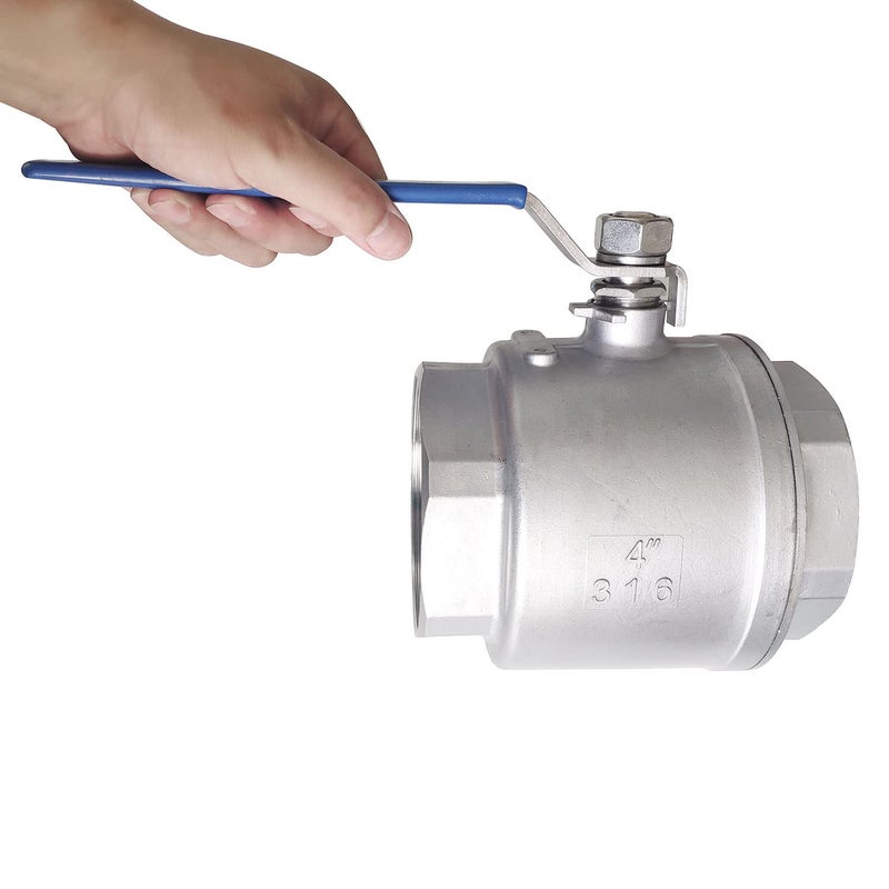 LOZOME 4 Full Port Ball Valves 316 Stainless Steel NPT Female Thread Ball Valve for Water Oil and Gas WOG 1000