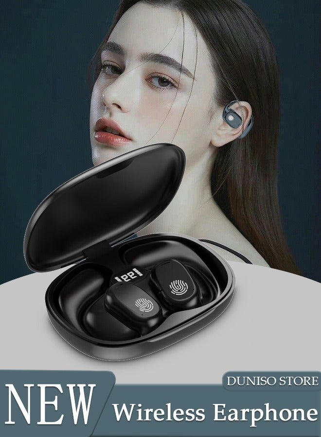DUNISO Wireless Headphones Bluetooth 5.3 Open Ear Headphones with Multi-function Button Charging Case Touch Control and Digital Display,  Earphones Built-in Mic Noise-cancelling Headphones for Sport Workout - Image 1