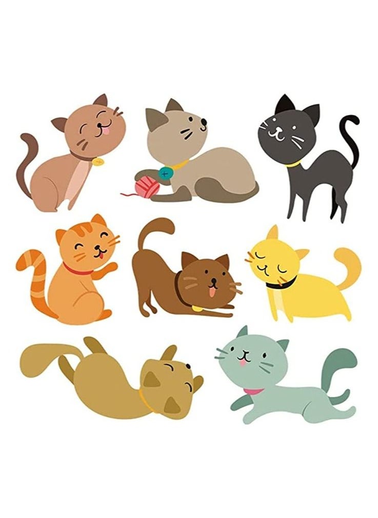 Y&D - Iron on Transfers Patches, 52Pcs Cute Cats Heat Transfer Stickers Assorted Lovely Cat Design Appliques Animal Decal for Kids T-Shirts Bags Clothing DIY Decorations Garments Accessories - Image 1