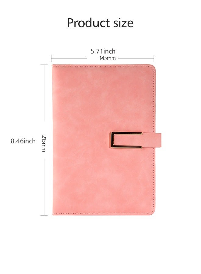 A5 Buckle Notebook, 200 Pages Soft  Diary , Pink Vintage Journal, Ruled Paper Notebook with Pocket for Business, Work, School, Note Taking, Gift for Men and Women - Image 4