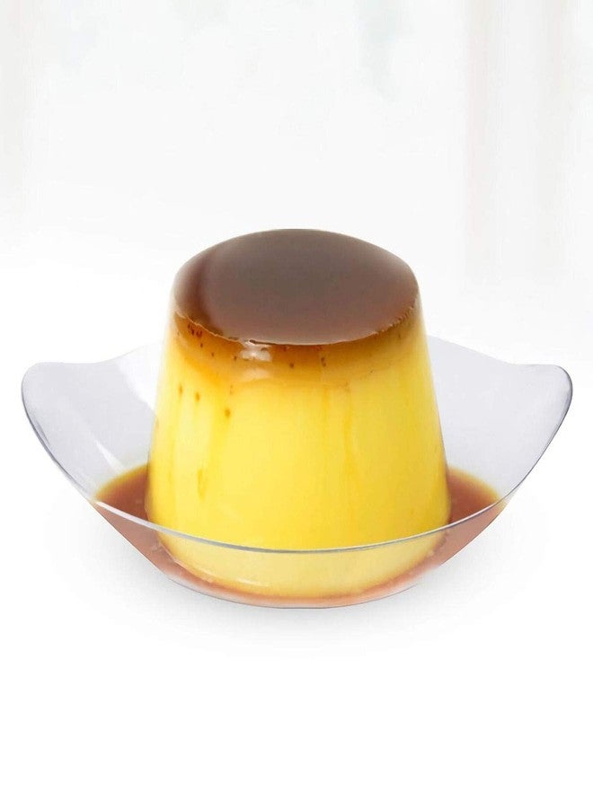 Kingrol 200 Ct Mini Dessert Plates, 3-1/8 x 2-5/8 Inches Clear Disposable Plastic Tray - Image 5
