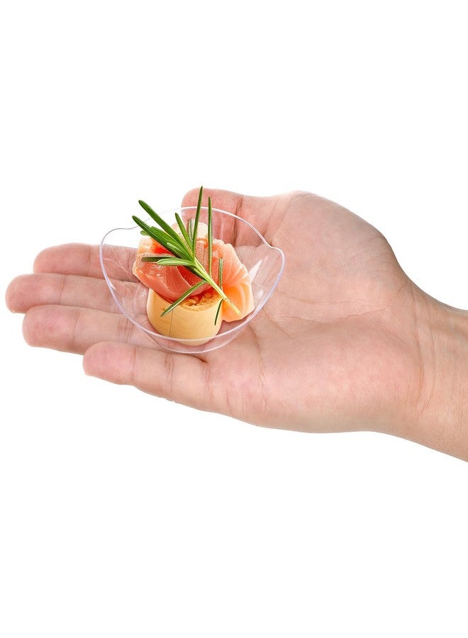 Kingrol 200 Ct Mini Dessert Plates, 3-1/8 x 2-5/8 Inches Clear Disposable Plastic Tray - Image 4