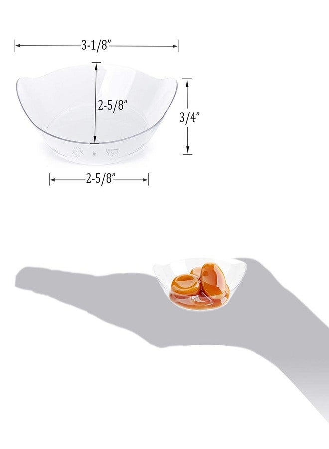 Kingrol 200 Ct Mini Dessert Plates, 3-1/8 x 2-5/8 Inches Clear Disposable Plastic Tray - Image 3