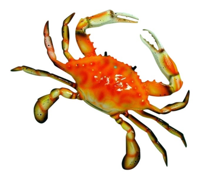 HAND PAINTED RED CRAB BEACH TIKI BAR WALL MOUNT DECOR 6
