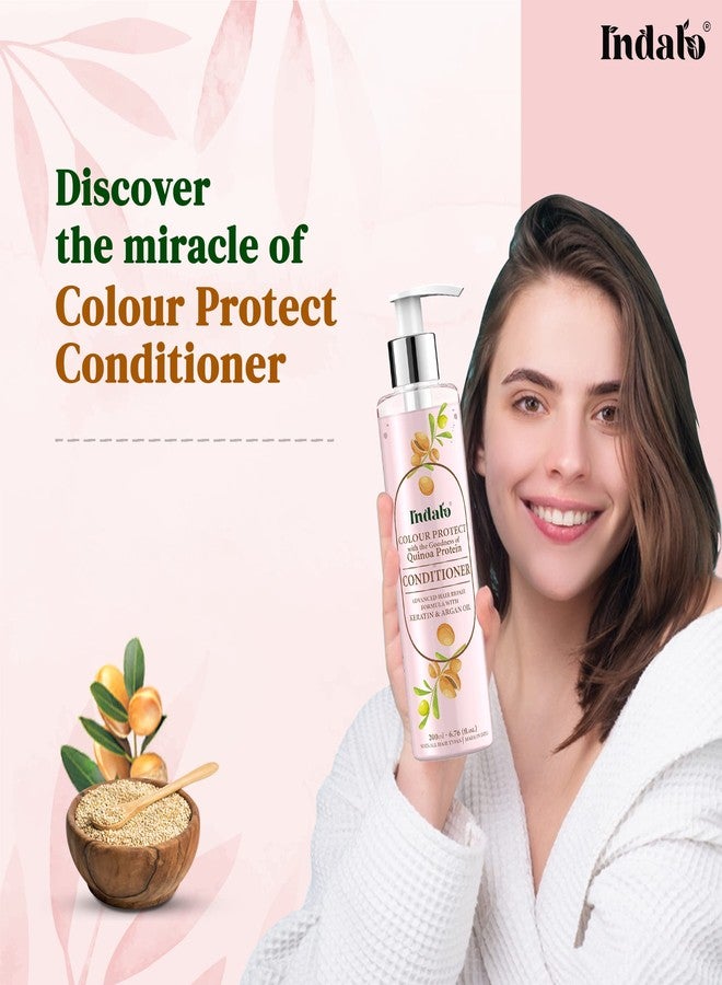 Indalo Quinoa Protein Colour Protect Conditioner for Color and Damaged Hair Protection with Argan Oil - Keratin Hair Treatment for Smooth Nourished Hair, Sulphate Free & Paraben Free (200ml) - Image 3