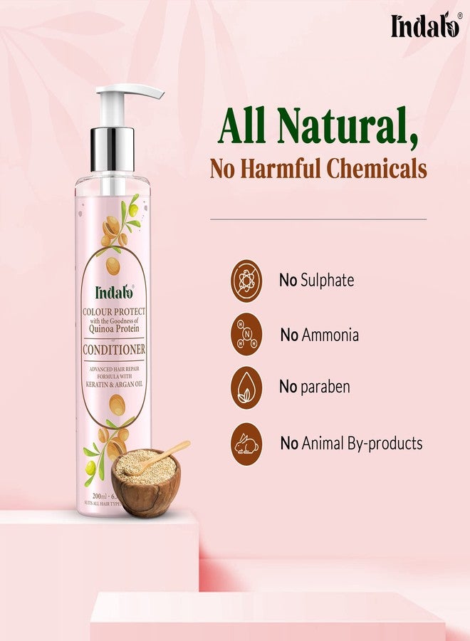 Indalo Quinoa Protein Colour Protect Conditioner for Color and Damaged Hair Protection with Argan Oil - Keratin Hair Treatment for Smooth Nourished Hair, Sulphate Free & Paraben Free (200ml) - Image 5