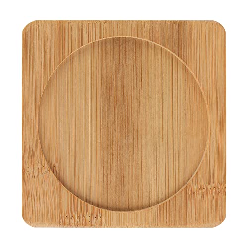 HOIGON 60 Pack 3.7 Inch Bamboo Coasters, Natural Wooden Coasters, Square Bamboo Tray Saucer Set for Drinks, Crafts, Succulents - Image 3