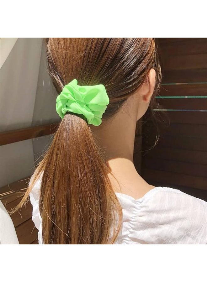 Quupy 7PCS Bright Neon Hair Scrunchies Premium Soft Elastic Bobbles Hair Ties Hair Bands Ponytail Holders for Girls Women Mixed Colors - Image 3