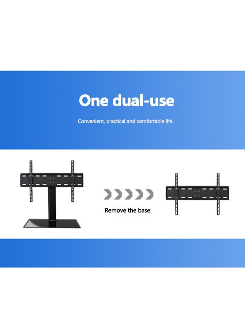 FlashHawk Universal TV Stand Table Bracket with Tempered Glass Base for 32-50 inch LCD LED TVs  - Image 4