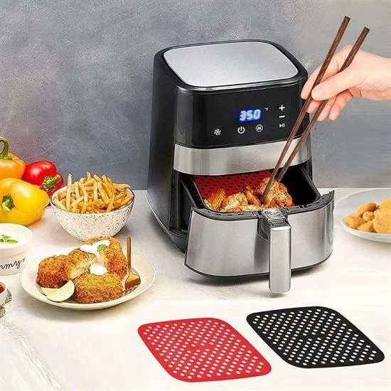 5 دي ام Colorful Heat Resistant Washable Silicone Oven and Airfryer Square Baking Mat 21.5 cm