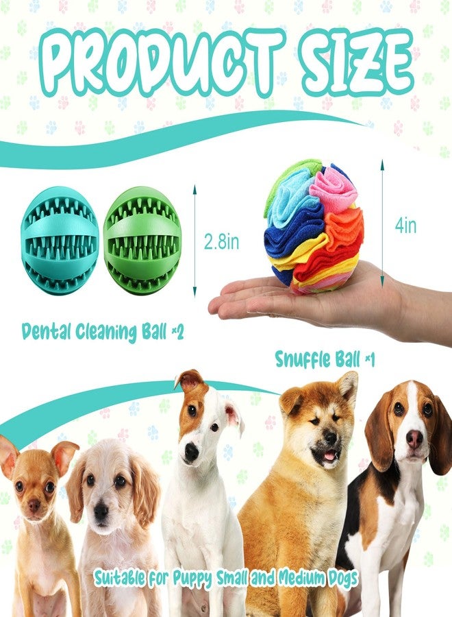 Suilung 3 Pcs Puppy Chew Toys Snuffle Mat Dog Puzzle Toys Dog Treat Balls to Keep Them Busy Pet Interactive Foraging Training Ball for Small Medium Breed Teething Cleaning Intellect Training - Image 2