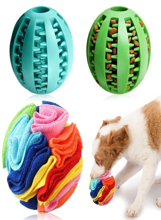 Suilung 3 Pcs Puppy Chew Toys Snuffle Mat Dog Puzzle Toys Dog Treat Balls to Keep Them Busy Pet Interactive Foraging Training Ball for Small Medium Breed Teething Cleaning Intellect Training - Image 1