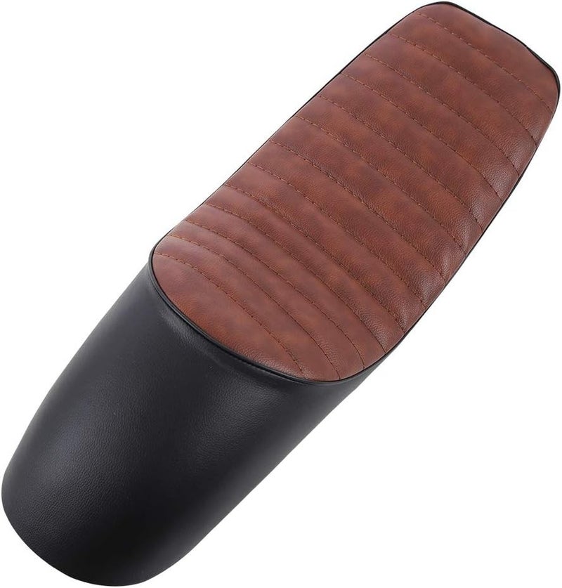 woobles Motorcycle Seat Rear Passenger Seat Motorcycle Vintage Cafe Racer Hump Saddle Sea for CG125(Brown + black) - Image 4