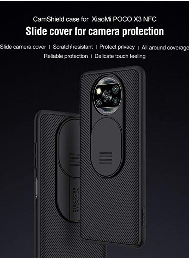 Case for Xiaomi Poco X3 NFC Cover Hard CamShield with Camera Slide Protective Cover [ Perfect Design Compatible with Xiaomi Poco X3 (NFC) ] - Black